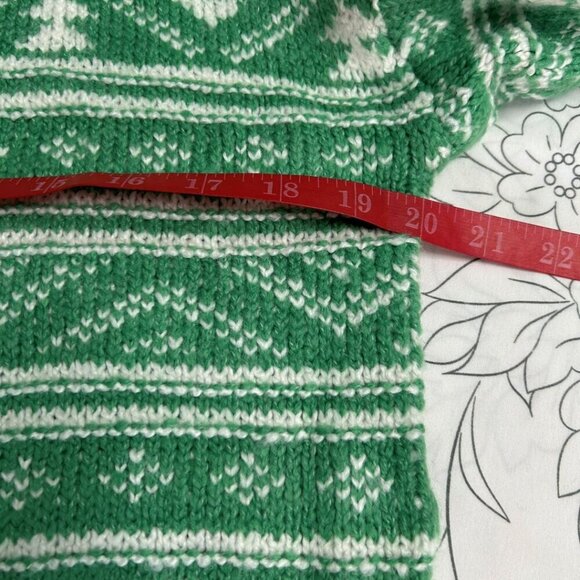 NWT American Eagle Green/White Geometric Pull Over Oversized Cropped Sweater-XS - Picture 7 of 9